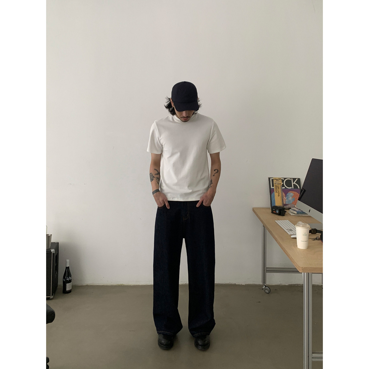 INKNOTS复古巴黎扣直筒单宁原色牛仔裤男女潮牌cleanfit宽松长裤,淘宝优惠券,粉丝福利购,淘宝优惠卷