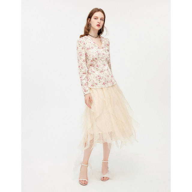 COCOON retro printed velvet sweater