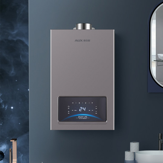 奥克斯平衡式燃气热水器电智能变升恒温可装浴室12升天然气DA106P