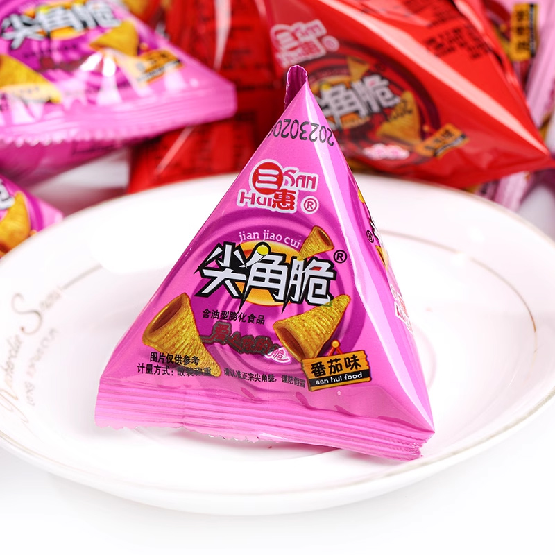 三惠尖角脆番茄牛肉味妙脆角牛角脆锅巴休闲零食解馋膨化办公食品