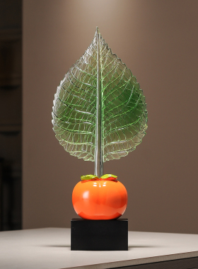 事业有成轻奢简约柿子树叶摆件