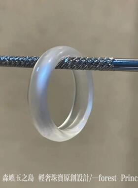 玛瑙白月光马料香槟金指环