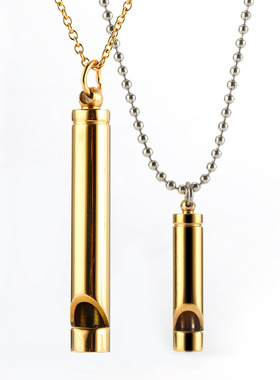 韩版潮可吹响冥想正念舒缓压力不锈钢调节呼吸项链静心男女通用