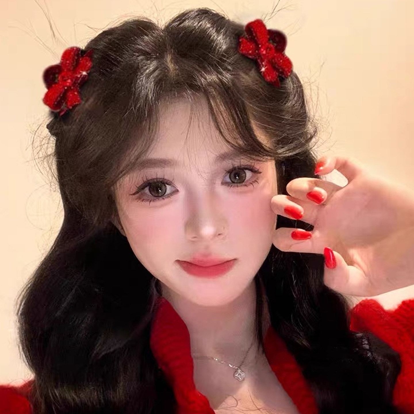 新年红色蝴蝶结小抓夹女2026新款高级感公主头刘海夹半扎发卡头饰,淘宝优惠券,粉丝福利购,淘宝优惠卷