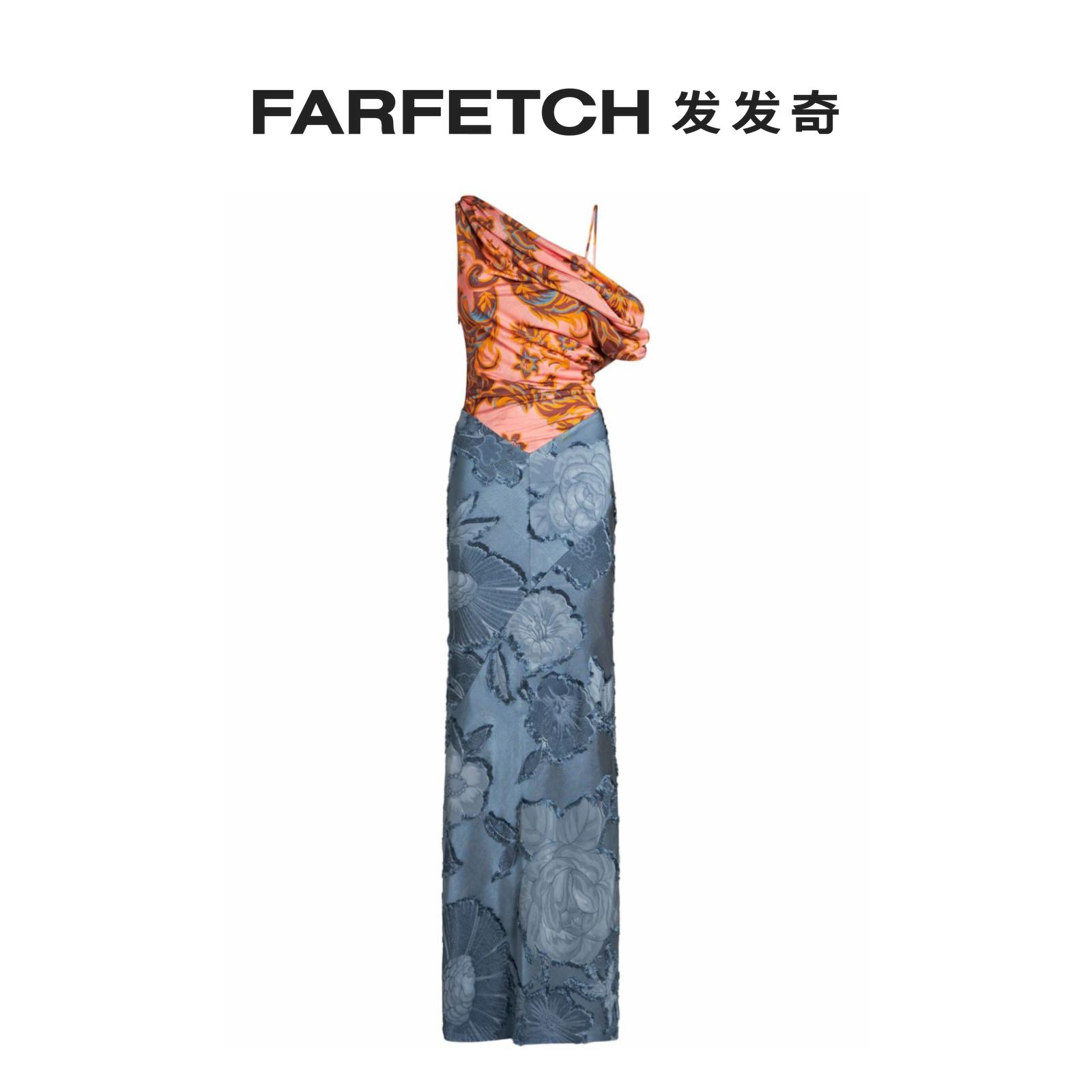 Etro女士对比拼接超长连衣裙FARFETCH发发奇 - 图0