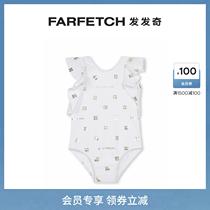 GIVENCHY Chronicling childrens dress 4G printed lotus leaf side one-piece swimsuit FARFETCH sends chic