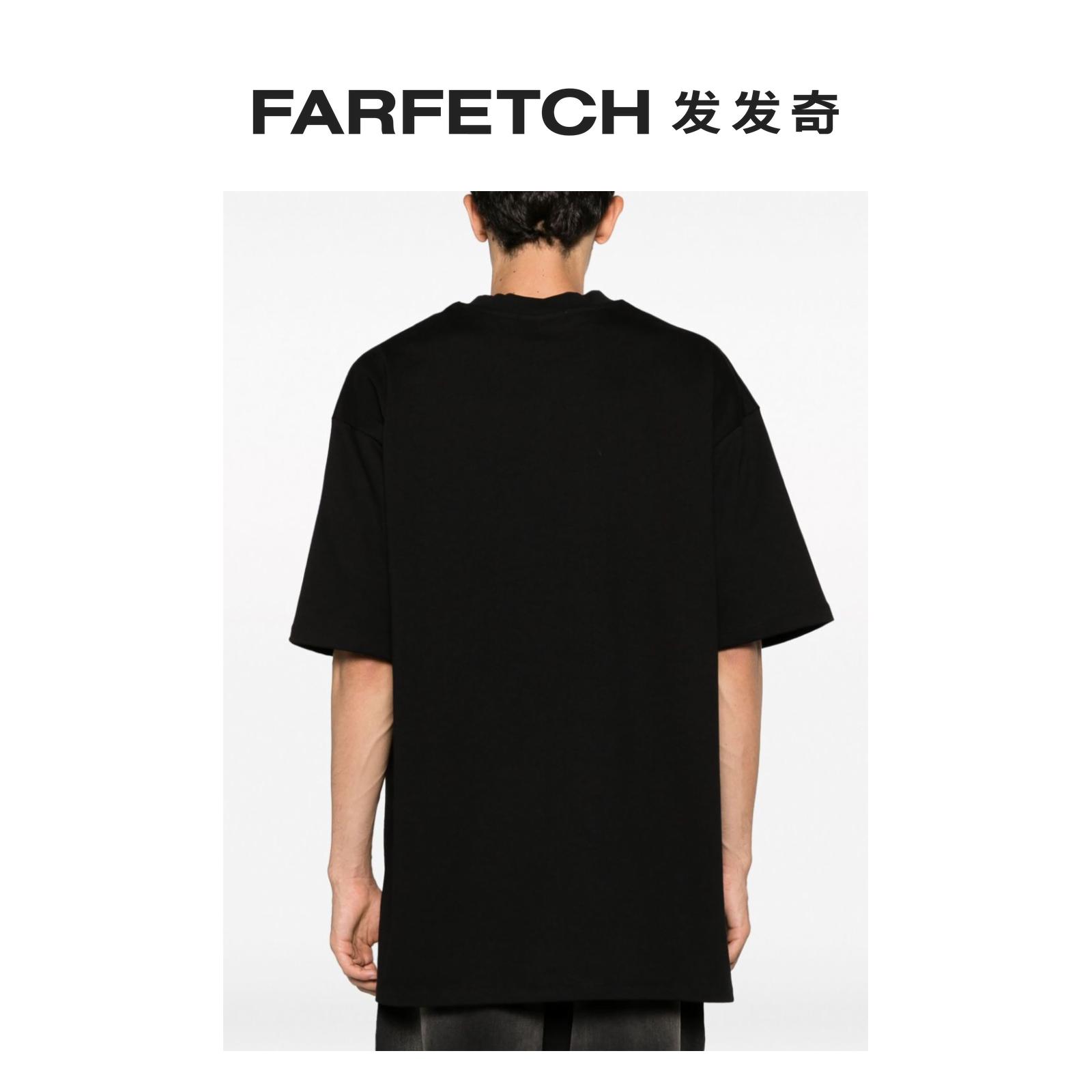 424男士logo印花褪色效果棉T恤FARFETCH发发奇 - 图2