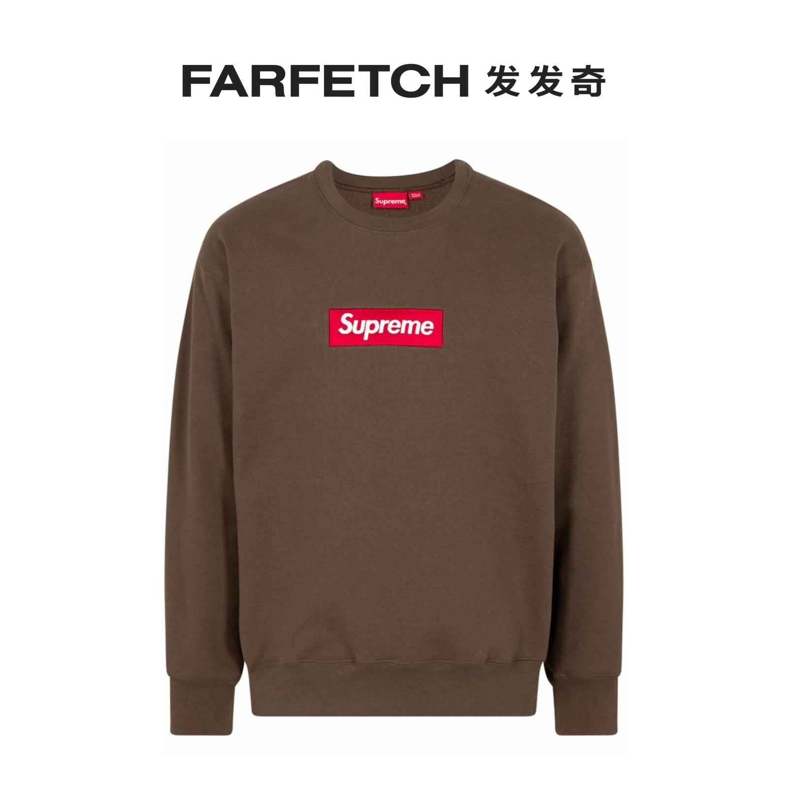 Supreme男女通用方块logo圆领卫衣 FARFETCH发发奇