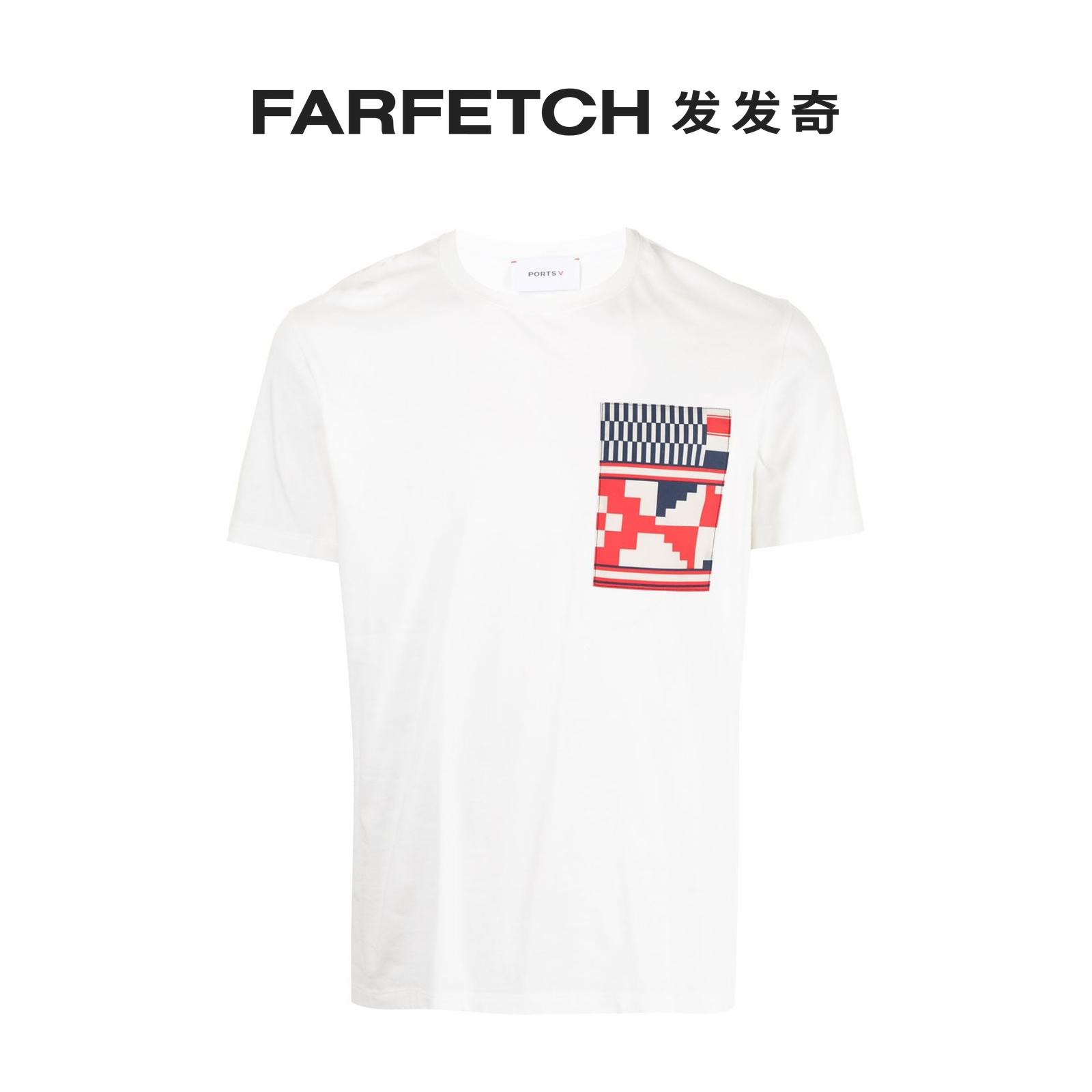 [Final Sale]Ports V男女通用logo几何印花T恤FARFETCH发发奇 - 图0