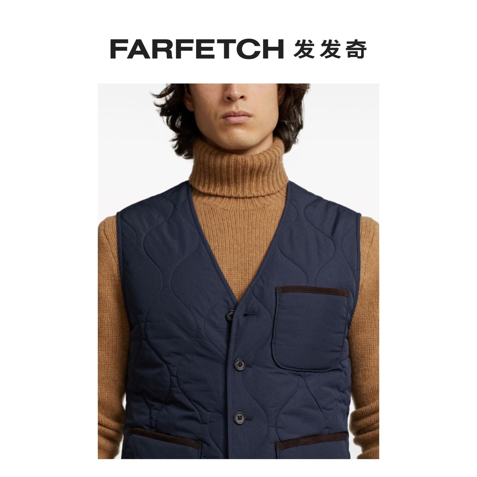 Polo Ralph Lauren男士绒面皮边饰绗缝马甲FARFETCH发发奇