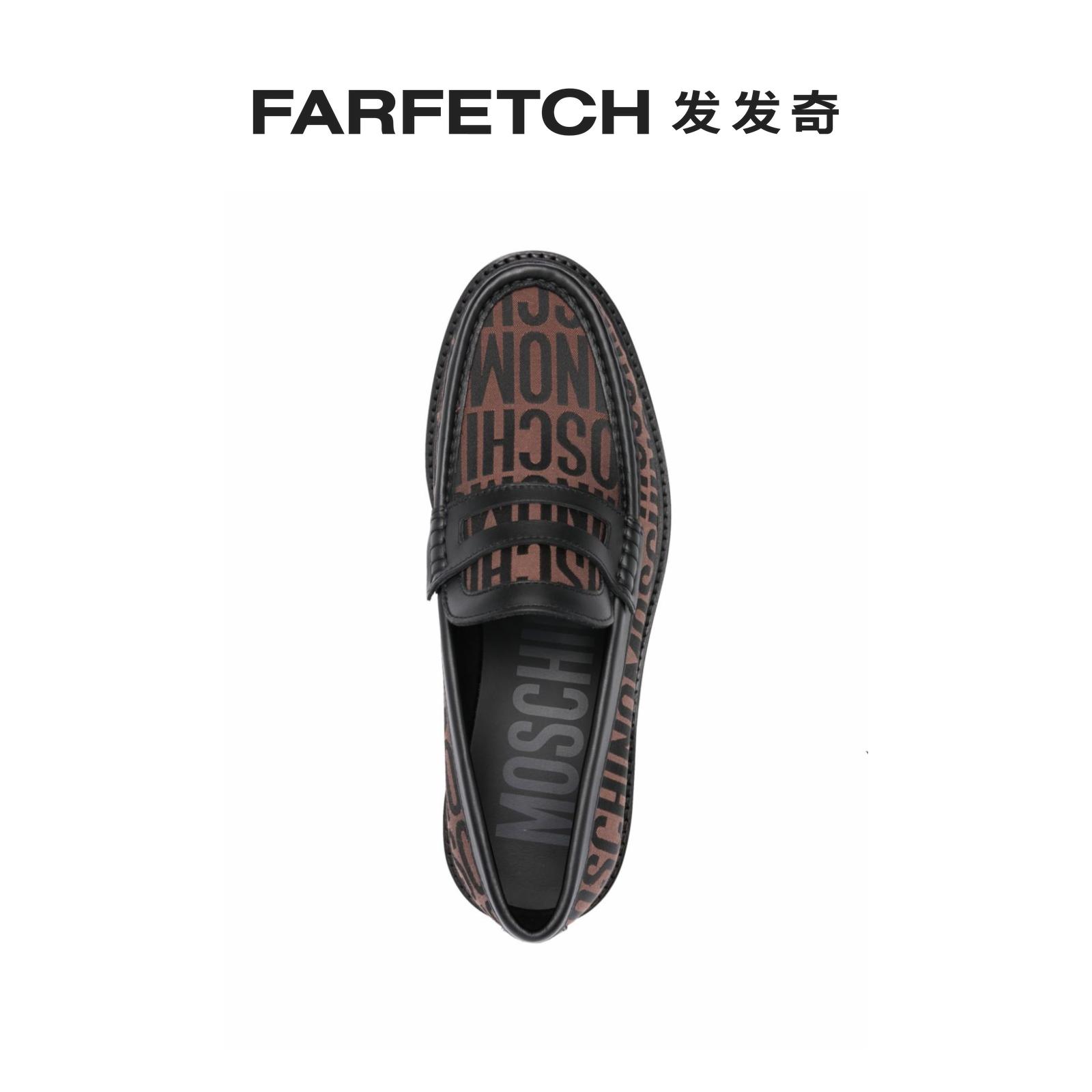 Moschino男士logo提花帆布乐福鞋FARFETCH发发奇-图2