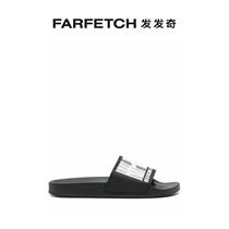VTMNTS generic barcode printed with floral logo slippers FARFETCH Fat Chic