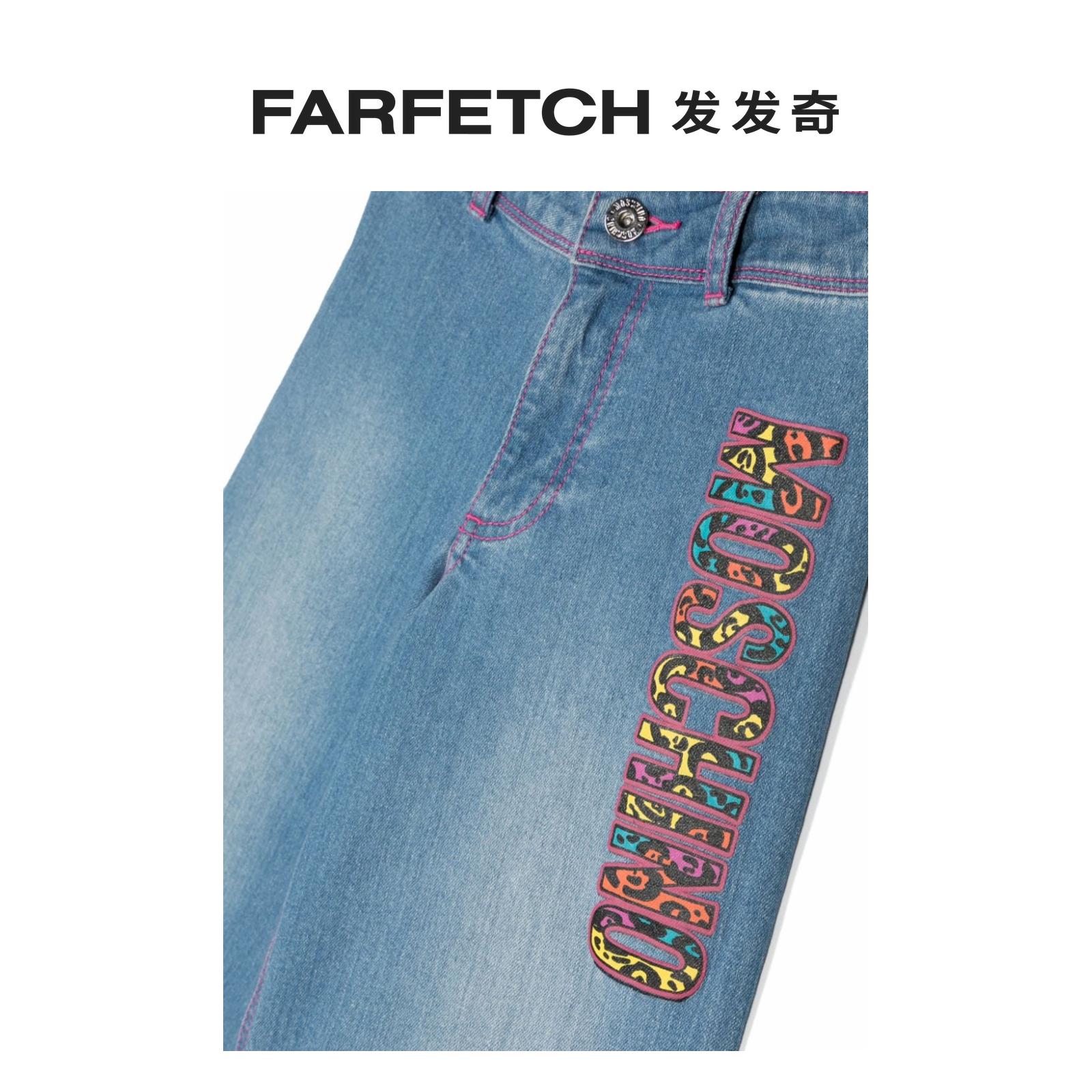 Moschino童装logo印花直筒牛仔裤FARFETCH发发奇-图1