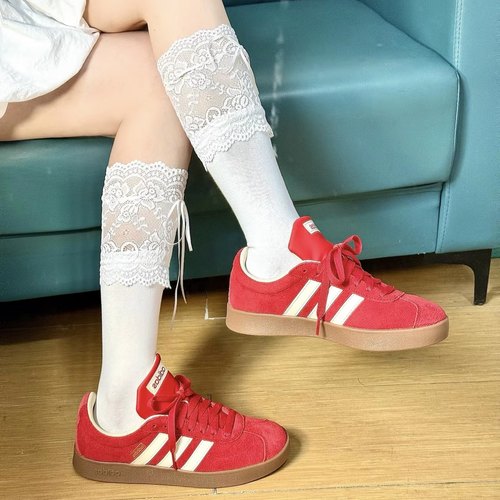 阿迪达斯正品Adidas红色板鞋喜庆婚鞋低帮运动休闲新款女鞋t头鞋 - 图0