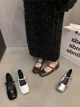 Tide Card Style Retro Silver Mary Precious Shoes Lefu Shoes Small Leather Shoes Autumn Winter Womens Shoes Matching Dresses Gentle Single Shoes