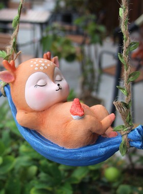 可爱小鹿挂件户外庭院花园林别墅布景观吊件阳台动物装饰摆件礼物