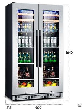 尊堡红酒柜恒温冰吧酒柜家用商用冷藏茶叶冰箱风冷嵌入式双门一体
