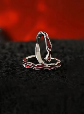 热烈情侣款对戒轻奢小众设计高级