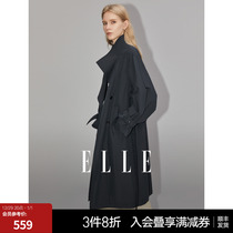 ELLE STYLE TEMPERAMENT THIN WIND COAT JACKET WOMAN 2023 AUTUMN CLOTHING NEW SMALL SUB-RETRO DOUBLE-ROW BUTTONED COAT