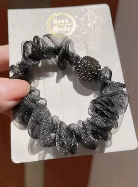 网纱小肠发圈橡皮筋女扎头发绳高弹力耐用发绳简约气质头绳头饰