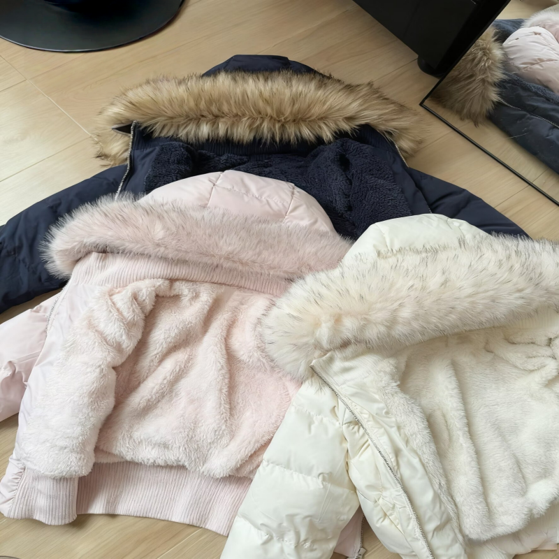 2025冬季新款粉色毛领羽绒棉服短款收腰显瘦百搭减龄保暖棉袄外套,淘宝优惠券,粉丝福利购,淘宝优惠卷