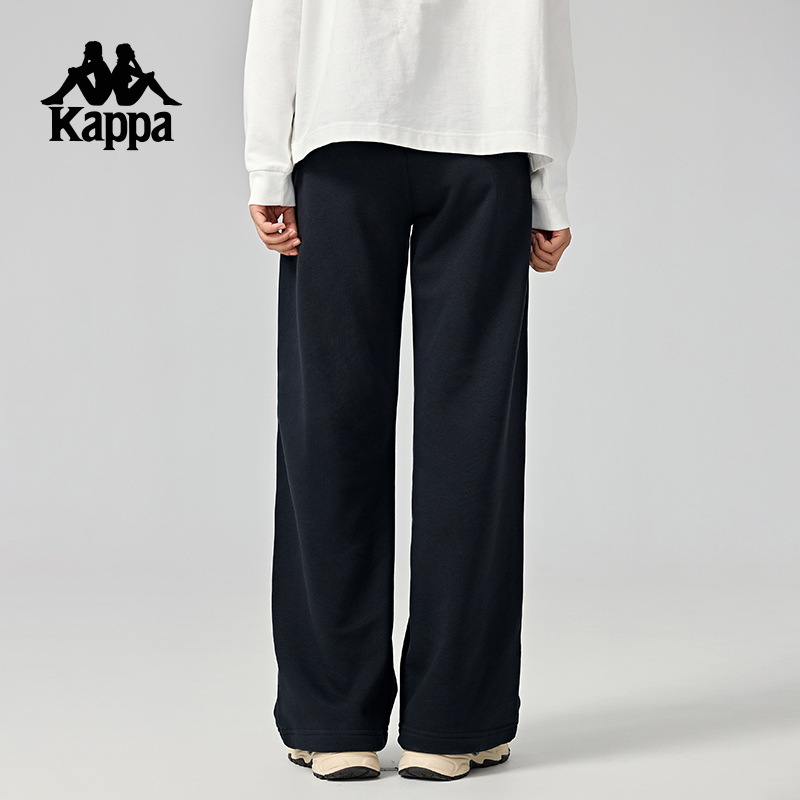 Kappa卡帕背靠背运动长裤女2024新款复古跑步裤子针织直筒裤女款-图2