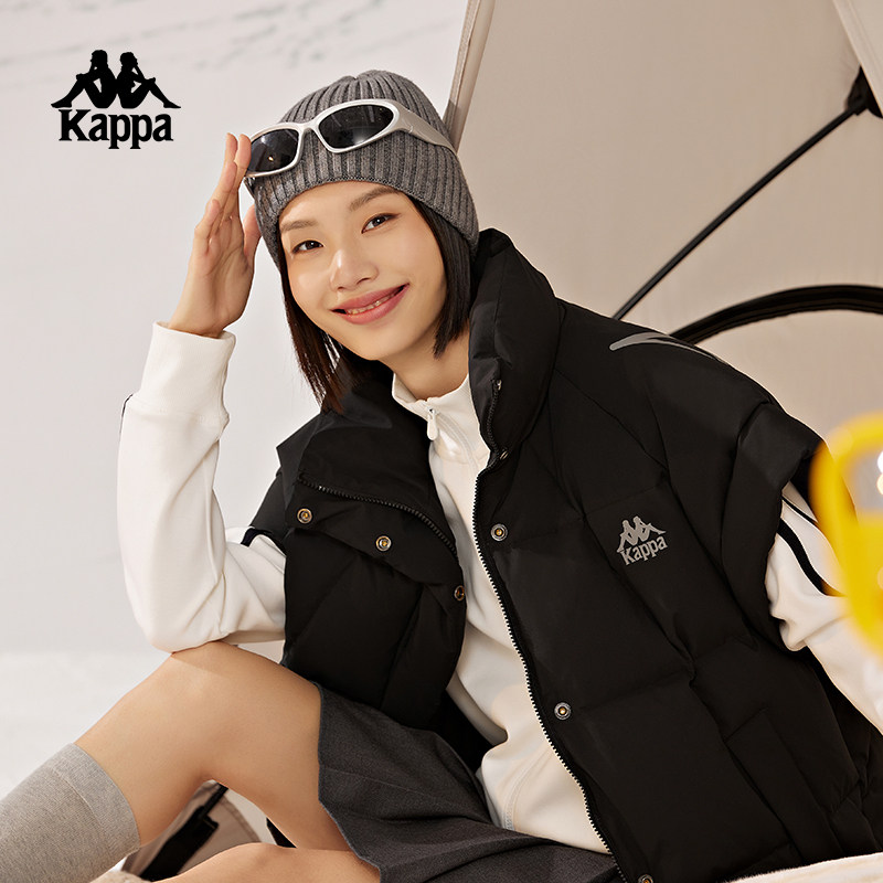 Kappa卡帕羽绒马甲新款女冬立领防风无袖羽绒宽松户外背心,淘宝优惠券,粉丝福利购,淘宝优惠卷