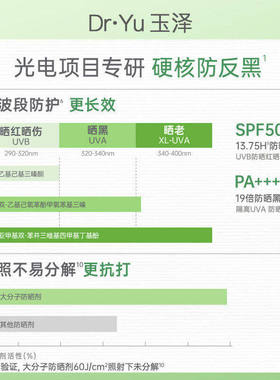 玉泽500光电防晒乳敏感肌大分子高倍防晒霜户外通勤清透青蒿舒缓