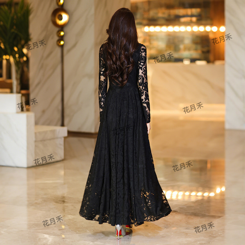 2025年秋冬新款长袖剪花连衣裙收腰显瘦妈妈款小个子长裙雪纺裙,淘宝优惠券,粉丝福利购,淘宝优惠卷