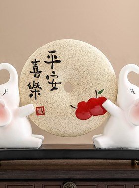 招财大象平安喜乐福摆件轻奢客厅柜子电视柜酒柜家居现代创意