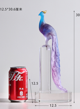 琉璃孔雀摆件g有凤来栖结婚礼物轻奢风工艺品客厅装饰搬家乔迁送