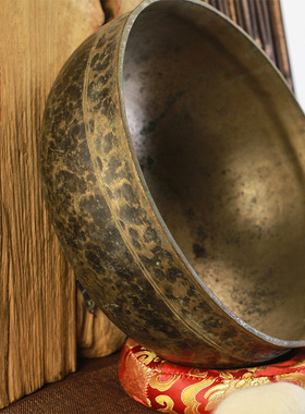 尼泊尔颂钵梵木果手工老钵收藏