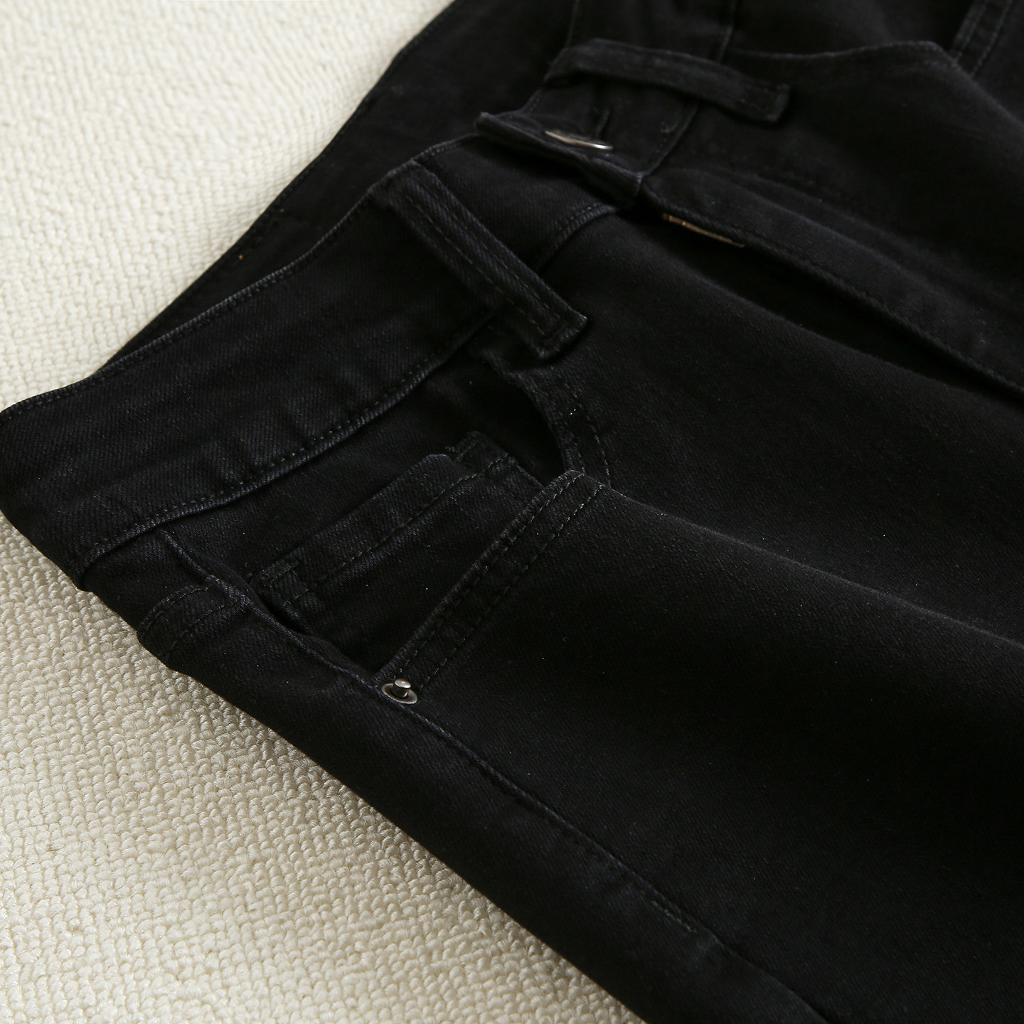 拉夏贝尔黑色小脚牛仔裤女2025秋冬加绒高腰修身显瘦紧身铅笔裤子,淘宝优惠券,粉丝福利购,淘宝优惠卷