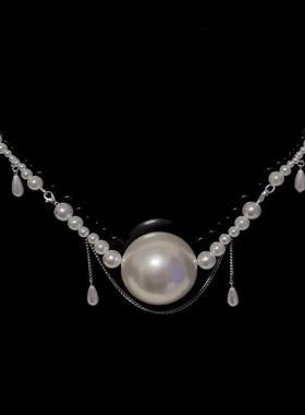 口球项链女男珍珠调教吊坠情侣小众饰品口塞道具口环高级感网红潮