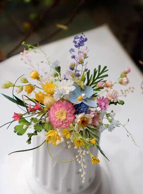 多彩精致指环永生花戒指diy材料