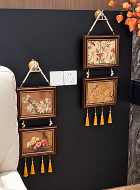 中古风挂画客厅玄关装饰画乔迁新居搬新家艺术油画免打孔遮丑神器