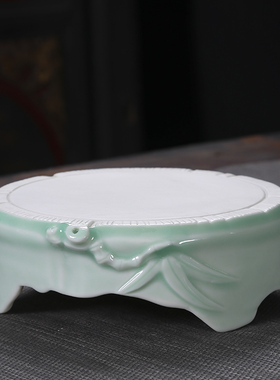 德化白瓷开业摆件花盆花瓶陶瓷龙底座仿古壶承香炉鱼缸架茶宠茶道