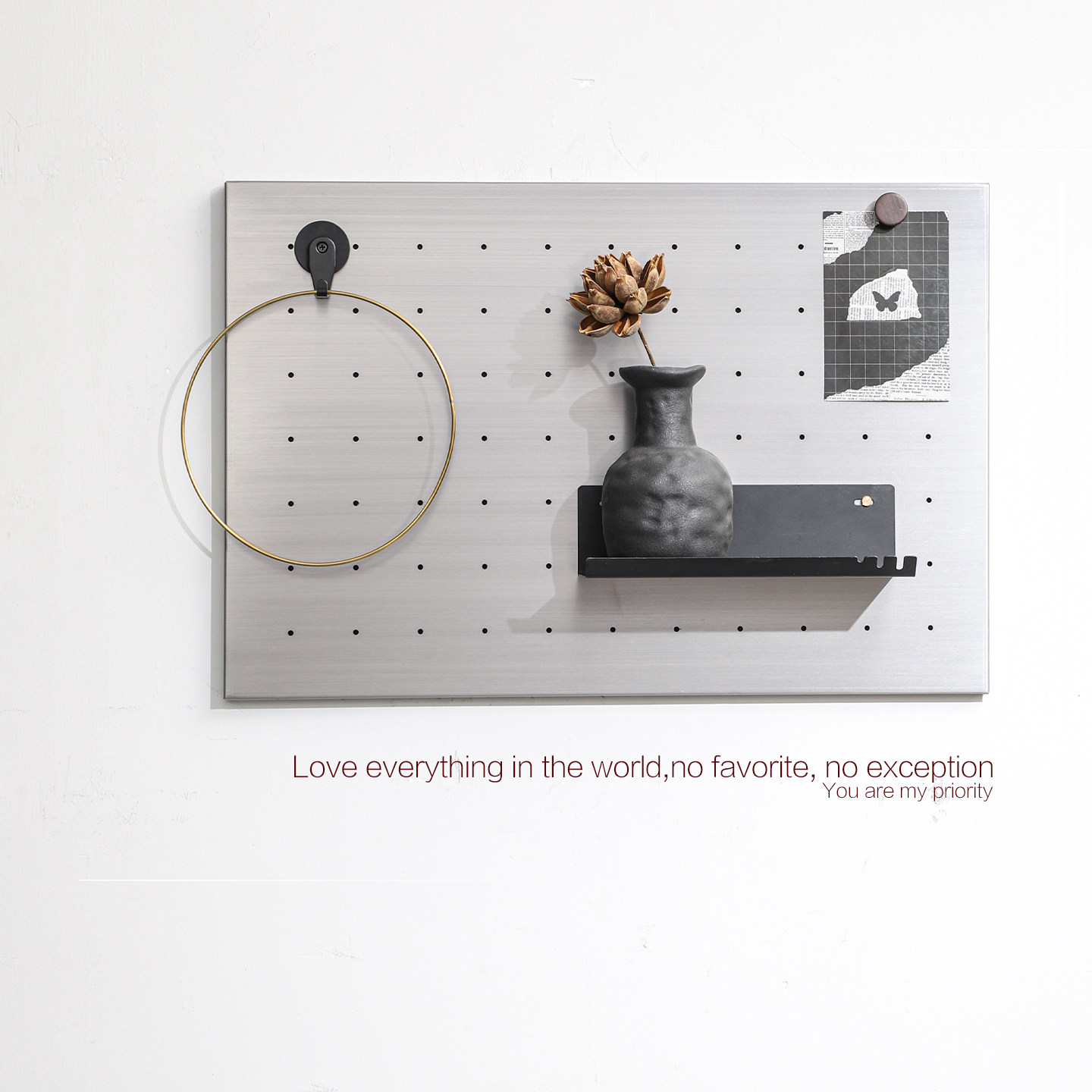 超哑光磨砂不锈钢洞洞板收纳整理置物架可磁吸防指纹洞洞板可定制,淘宝优惠券,粉丝福利购,淘宝优惠卷