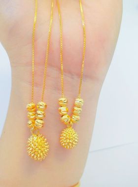 网红款沙金榴莲金珠项链创意首饰留你一生七夕纪念项链礼品吊坠首