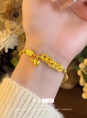 新中式书同款越南沙金碎冰冰五帝钱葫芦盘缠手串复古百搭福禄手链