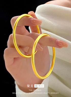 热款越南沙金真空电镀网红素圈4n5n6n8n古法传承精品莲花手镯