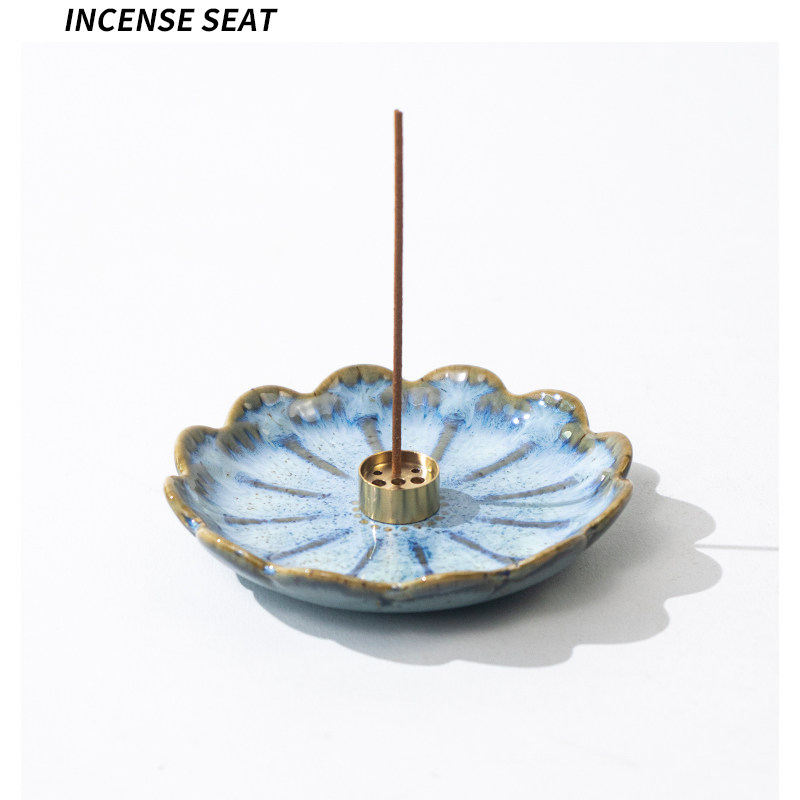 小众荷叶线香底座香插家居阅读摆件香盘香托陶瓷高级感托盘送礼物,淘宝优惠券,粉丝福利购,淘宝优惠卷