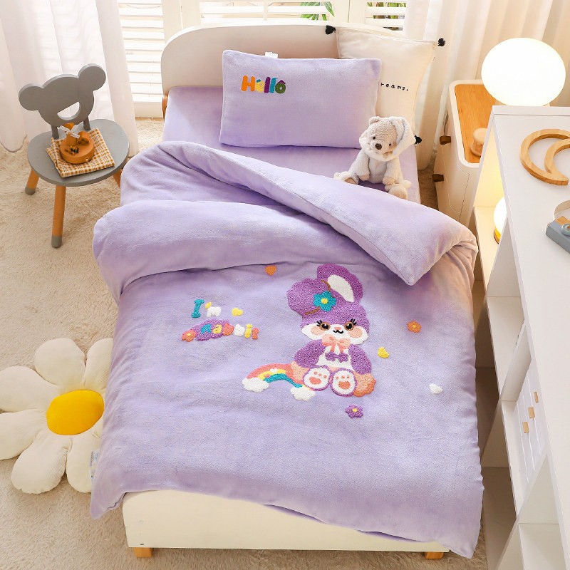 儿童被套冬季加绒牛奶绒单件120x150cm婴儿幼儿园宝宝被罩150x200,淘宝优惠券,粉丝福利购,淘宝优惠卷
