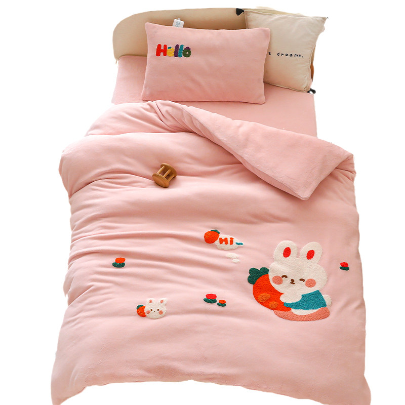 儿童被套冬季加绒牛奶绒单件120x150cm婴儿幼儿园宝宝被罩150x200,淘宝优惠券,粉丝福利购,淘宝优惠卷