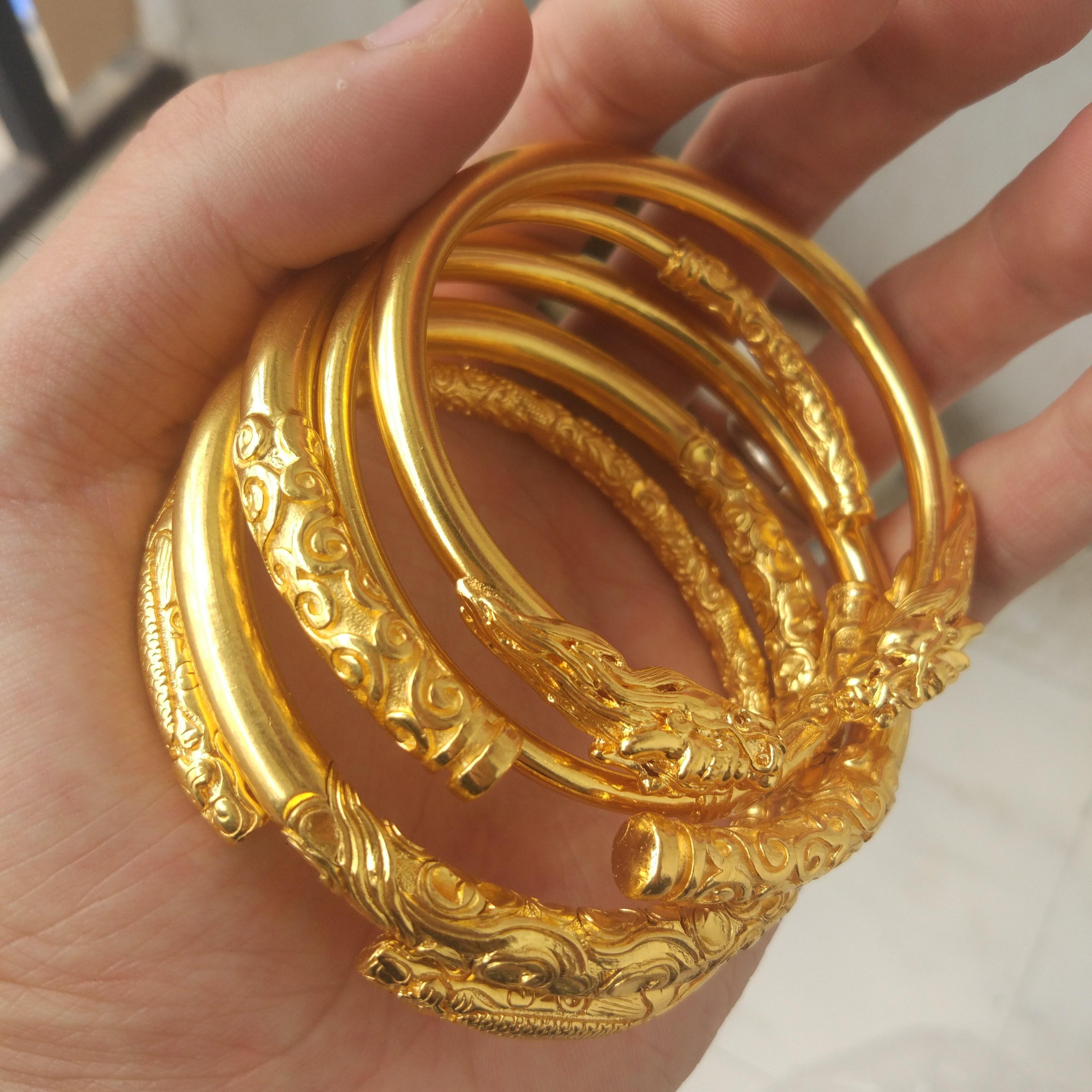 正品黄金手镯金箍棒老九门开口款非沙金不掉色可检测9999足金包银