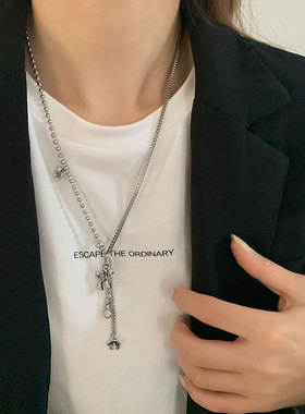 复古马上卫衣锁骨链项链