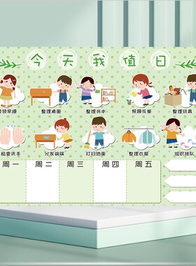 幼儿园值日生职责墙贴班
