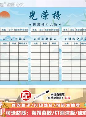 班级光荣榜磁性防水墙贴