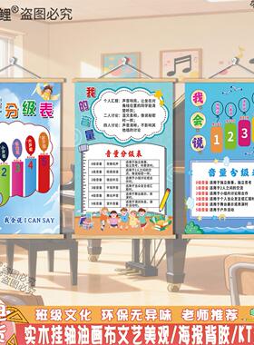 小学教室音量分级墙贴