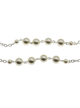 stugazi银色多层珍珠蝴蝶项链